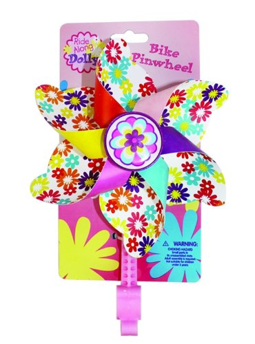 Ride Along Dolly Bike Handlebar Pinwheel - Spinning Flower Pinwheel for Kid's Bicycle - Snaps on for Easy Attachment