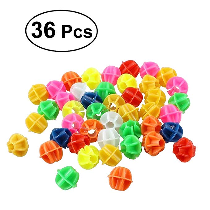 WINOMO 36 PCS Round Bike Bicycle Wheel Spoke Beads Luminous Plastic Clip Spoke Bead Bicycle Beads Wire Beads Decorations