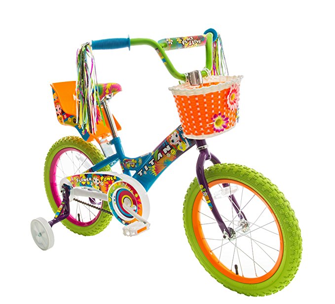 Titan Girl's Flower Power Princess BMX Bike, Multi Color, 16-Inch