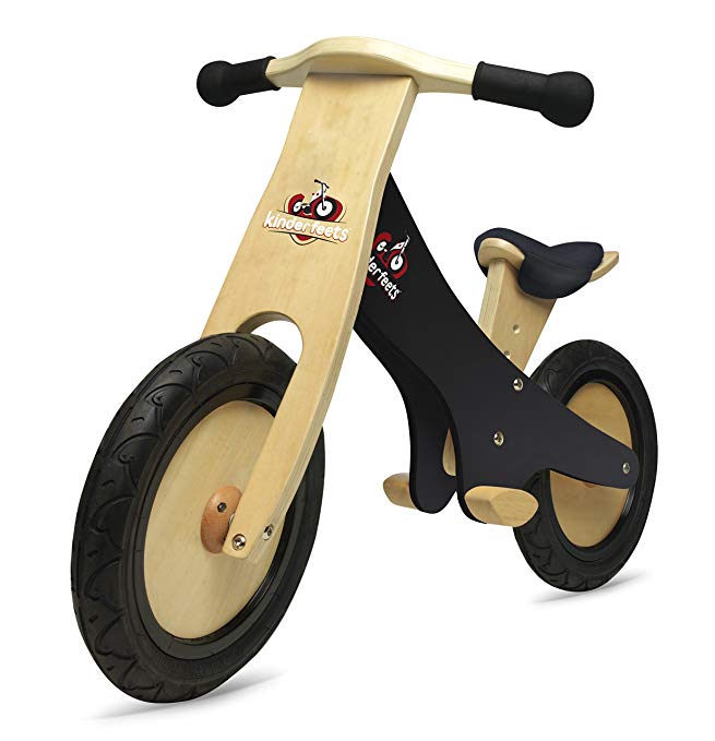 Kinderfeets Classic Chalkboard Wooden Balance Bike, Kids Training No Pedal Balance Bike