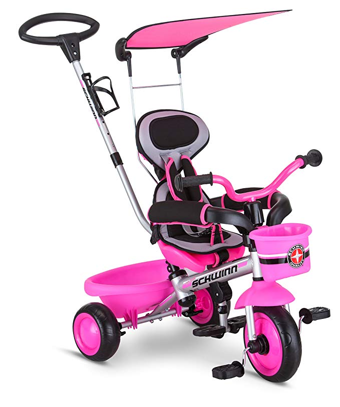 Schwinn Easy Steer 4 in 1 Tricycle, Pink