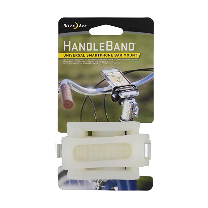 Nite Ize - HandleBand - Cell Phone Handlebar Mount For Quick, Secure and Accessible Attachment To Your Bicycle - Lightweight and Durable Bike Phone Mount - Fits Most Smartphones With Or Without Cases