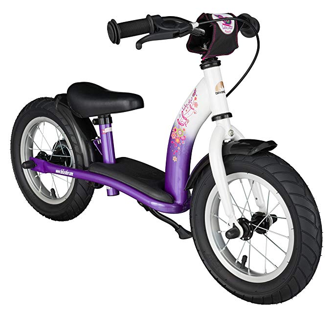 BIKESTAR Original Safety Lightweight Kids First Balance Running Bike with brakes and with air tires for age 3 year old boys and girls | 12 Inch Classic Edition | Candy Purple