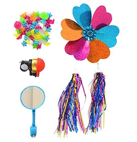 5 Kinds Of Bicycle Accessories Kid's Children Bike Scooter Bell Ring Mirror Flower Pinwheel Star Handlebar Streamers Colour Ribbons Grips Sparkle Tassel Bike Carrier Parts