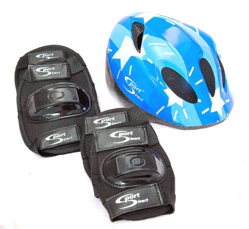 Sport DirectTM Mountain Bicycle Helmet & Saftey Pads Set Childrens Childs Boys by Sport Direct