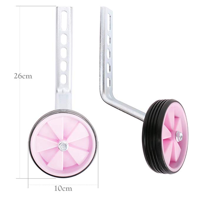 DRBIKE Adjustable Training Wheels for 12 14 16 18 20 Inch Kids Bike, Kids Bike Stabilizer, Pink