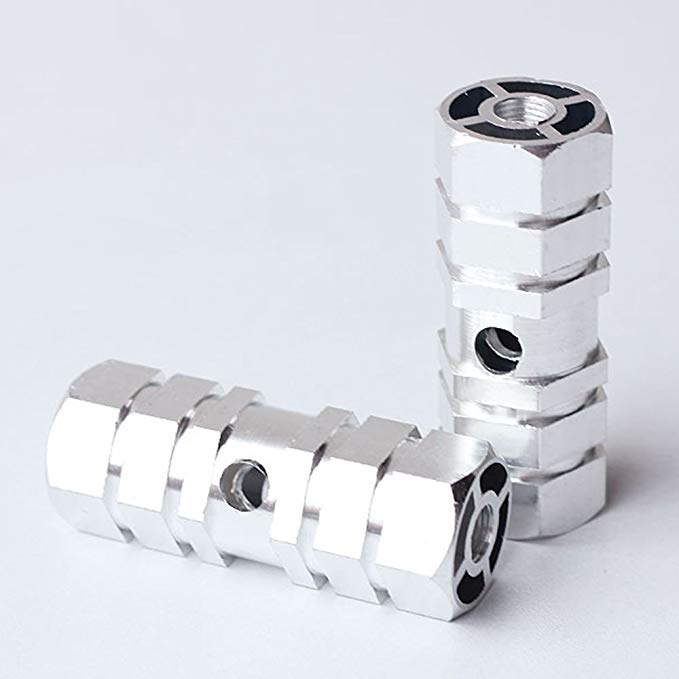 Smooth Silver Aluminum Alloy Foot Axle Stunt Bike Peg for BMX Bikes 3/8'' (Kid-Size)