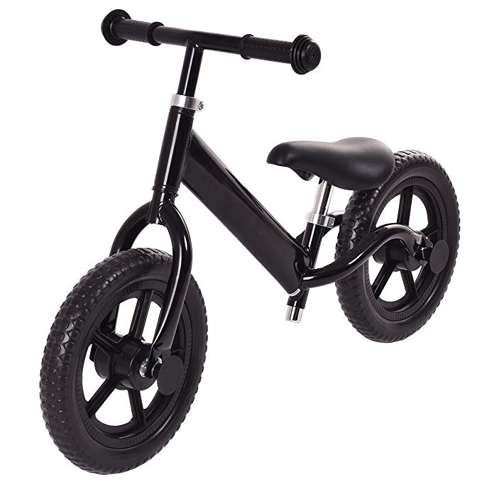 Costzon Balance Bike, 12-Inch Classic Lightweight No-Pedal Walking Bicycle w/Height Adjustable Seat and Handle, for Kids and Toddlers Age 2-5