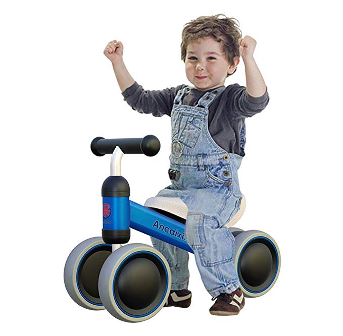 Ancaixin Baby Balance Bikes Bicycle Children Walker 6-24 Months Toys for 1 Year Old No Pedal Infant 4 Wheels Toddler First Birthday Christmas Thanksgiving Gift