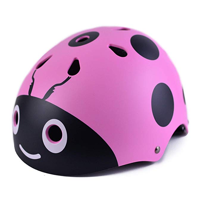 PHZ Kids Bike Skateboard Helmet CPSC Certified Ladybug Design Durable and Safety Ideal for Cycling Skateboarding Scooter Longboard Inline Skating