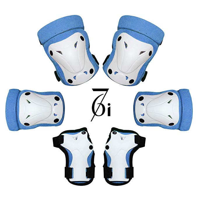 67i Multi Sport Knee and Elbow Pad Set Kids Protective Gear Set Toddler Bike Protective Gear with Wrist Guards for BMX Bike Skateboard Inline Skatings Scooter 3-8 Years Old boy or Girl