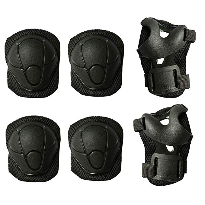 MAXZOLA Kids Protective Pads Knee Pads Elbow Pads Wrist Guards 3 In 1 Protective Gear Set