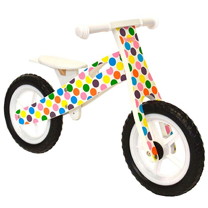 boppi Kids Wooden Balance Bike - 3, 4 and 5 Years - Spotty