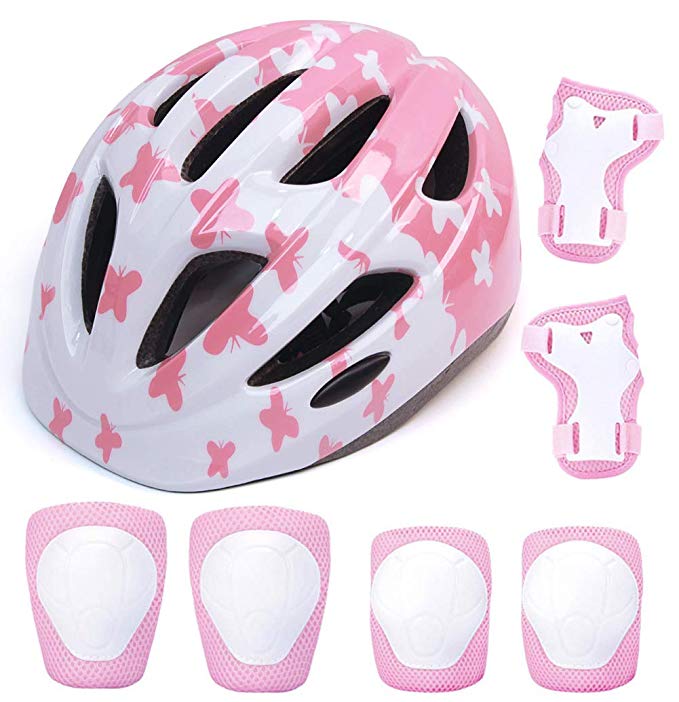 aomigell Kids Helmet Boys Girls Bike Helmet Child Helmet with Outdoor Sports Protective Gear Set Knee/Elbow/Wrist Pads for Bicycle, Rollerblades, Scooter, Skateboard, Rollerblades