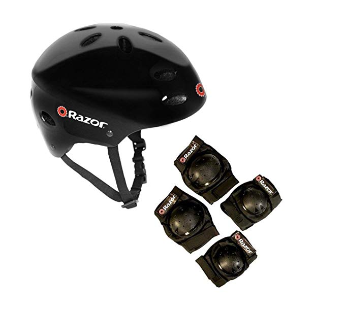 Razor V17 Youth Skateboard/Scooter Sport Helmet with Knee & Elbow Pads Set