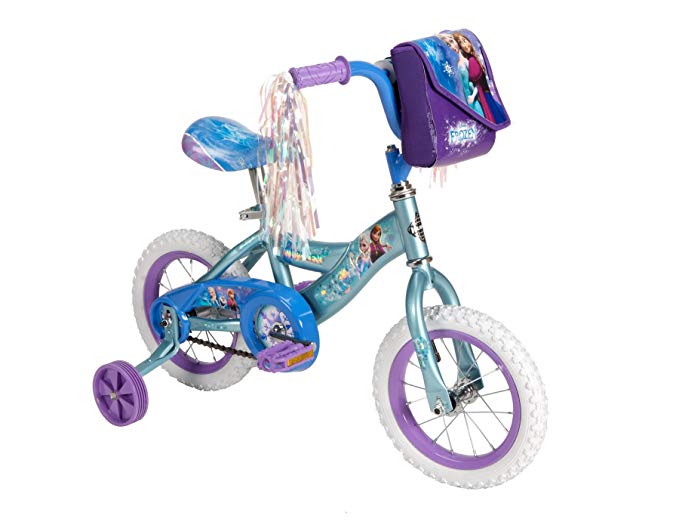 Huffy Disney Frozen 12-inch Bike, Recommended for Ages 3-5 and a Rider Height of 37-42 inches, with Fun Graphics of Elsa, Anna, and Olaf, Style 22235