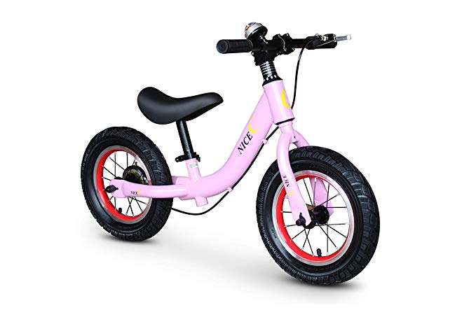 NiceC Balance Bike 18 Month-5 Years-Girls & Boys-No Pedal Compass & Bell-Toddler Sport Balance Bike, 12 INCH