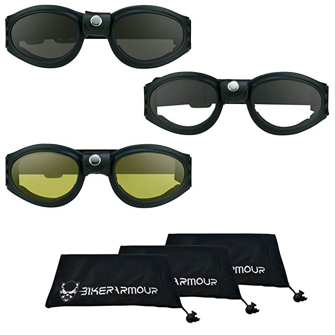 Kids Goggles for Motorcycle Riding, Motor Cross, 4 Wheeler and Skiing. Free Large Microfiber Cleaning Case Included.