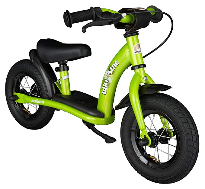 BIKESTAR Original Safety Lightweight Kids First Balance Running Bike with brakes and with air tires for age 2 year old boys and girls | 10 Inch Classic Edition | Brilliant Green