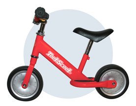 TootScoot II Balance Bike for Kids, Red