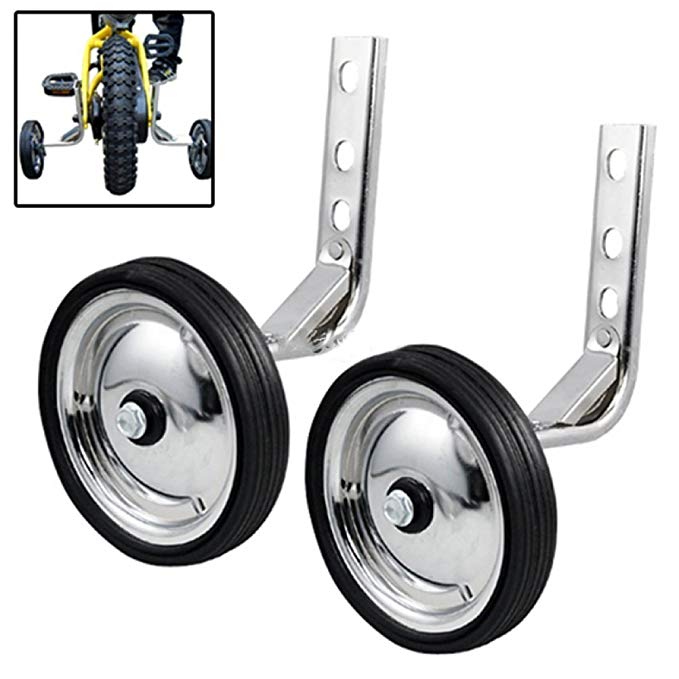 Little World Training Wheels, Heavy Duty Rear Wheel Bicycle Stabilizers Mounted Kit Compatible