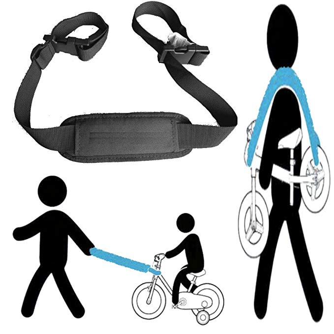 shoulder carrying strap for kids balance bike, to lead the kid's bike as trailer , carry on shoulder, or on stroller handle bar