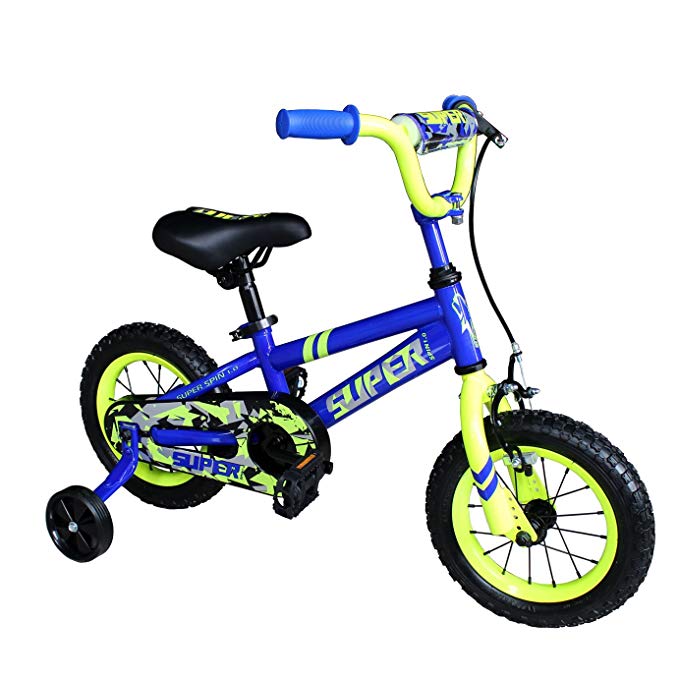 OTLIVE Kids Bike Boys Training Wheels 16 inch BMX Street Dirt Children's Bicycle Blue