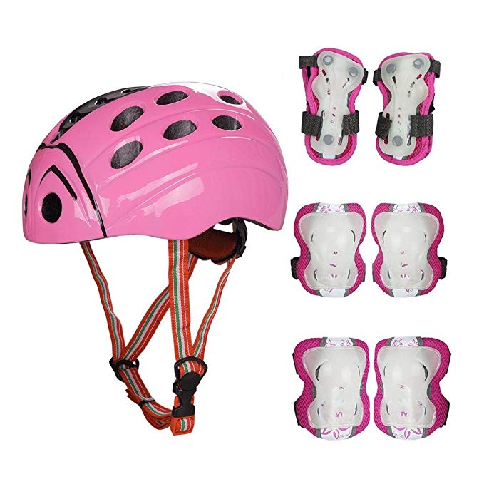 SymbolLife Kid's Skate Protection Gear Set with Helmet Knee Elbow Pads with Wrist Guards for Multi-Sports Cycling, Rollerblading, Skateboard, Volleyball, Basketball, BMX