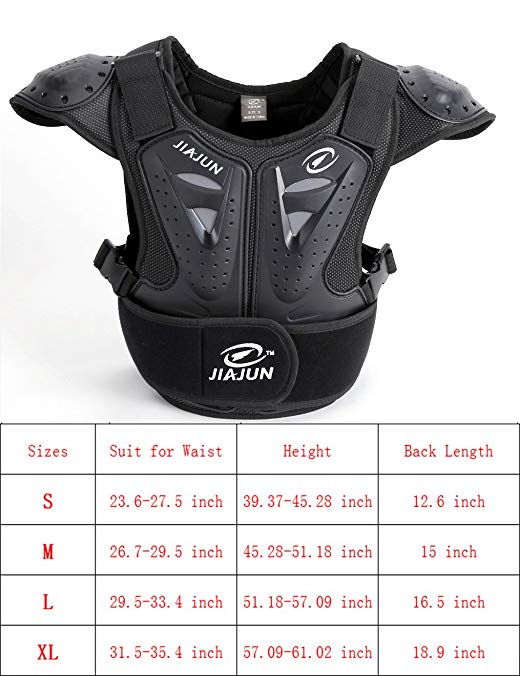 BARHAR Kids Dirt Bike Body Chest Spine Protector Vest Protective for Dirtbike Motocross Skiing Snowboarding