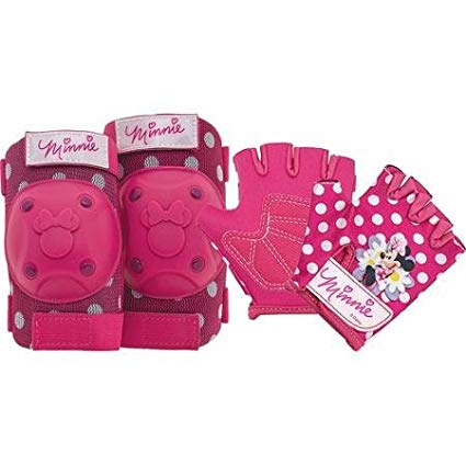 Disney Minnie Mouse Pink Bike Bicycle Skating 6 piece Pad Set (Knee Pads, Elbow Pads & Gloves)