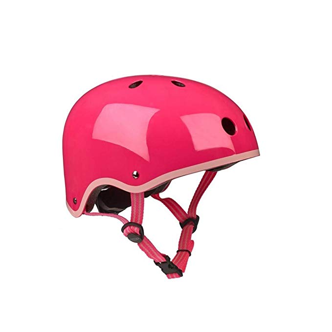 Micro Neon Pink Helmet with Green Trim