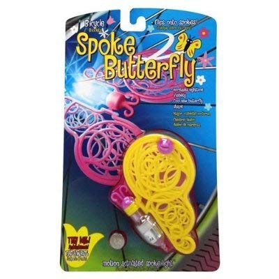 Tireflys Butterfly Flashing Bicycle Spoke Light - Yellow and Pink