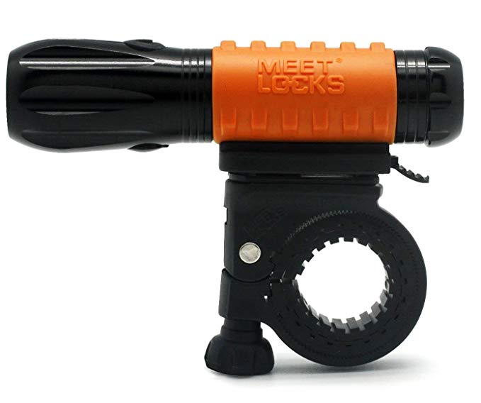 MEETLOCKS Super Bright USB Rechargeable Bike Torch, High Intensity Cree Q3 LED and USB