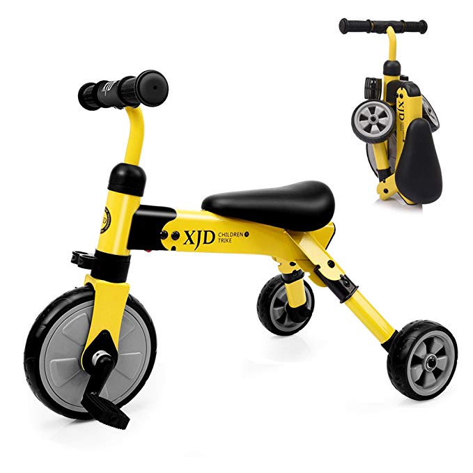 XJD 2 in 1 Kids Glide Tricycles Toddler Tricycle Baby Balance Bike Trike for 2 Years Old and Up Boys Girls Gift Kids Bike Trike Kids Tricycle 2-4 Years Old