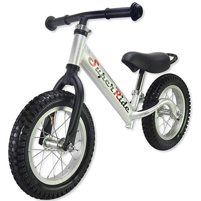 Superride Balance Bike for Kids & Toddlers - Full Aluminum Frame & Rim - Adjustable Seat & Handlebar for 2 3 4 5 & 6 Years Old Boy and Girl - No Pedal Lightweight Push Bicycle - Offroad Inflated Tires