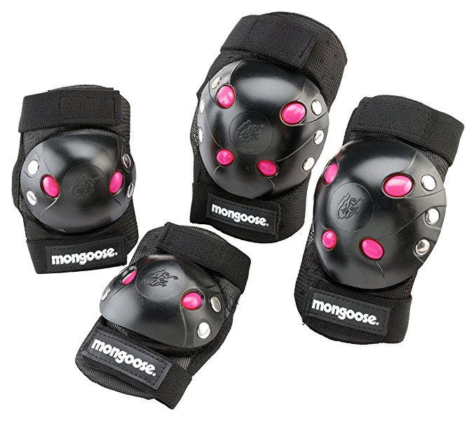 Mongoose BMX Bike Gel Knee and Elbow Pad Set